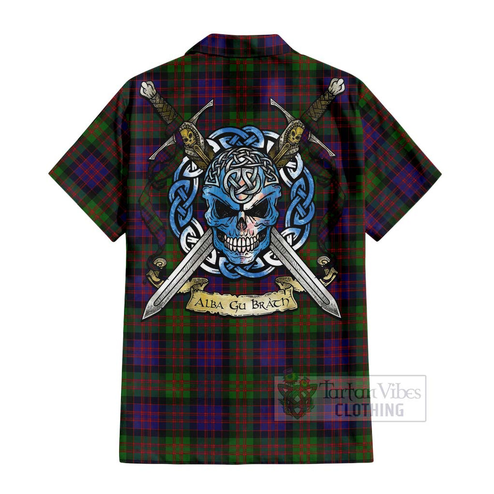 Coull Tartan Hawaiian Shirt with Family Crest Celtic Skull Style - Tartan Vibes Clothing