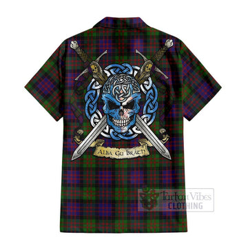 Coull Tartan Hawaiian Shirt with Family Crest Celtic Skull Style - Tartan Vibes Clothing