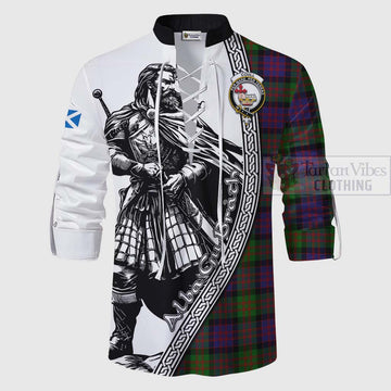Coull Tartan Clan Crest Ghillie Kilt Shirt with Highlander Warrior Celtic Style - Tartan Vibes Clothing