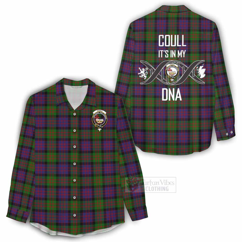 Coull Tartan Women's Casual Shirt with Family Crest DNA In Me Style - Tartan Vibes Clothing