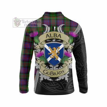 Coull Tartan Family Crest Long Sleeve Polo Shirt Lion Rampant Royal Thistle Shield Celtic Inspired - Tartan Vibes Clothing