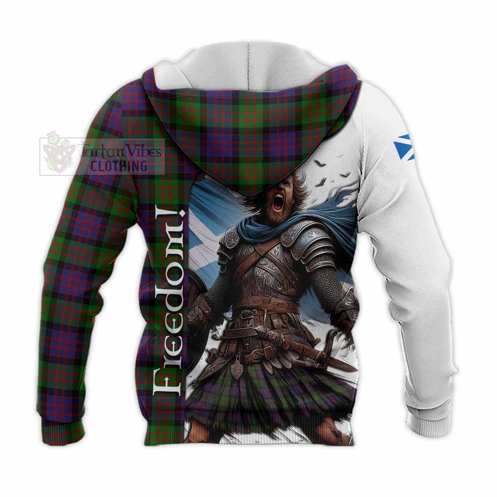 Tartan Vibes Clothing Coull Crest Tartan Knitted Hoodie Inspired by the Freedom of Scottish Warrior