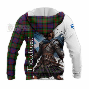Tartan Vibes Clothing Coull Crest Tartan Knitted Hoodie Inspired by the Freedom of Scottish Warrior