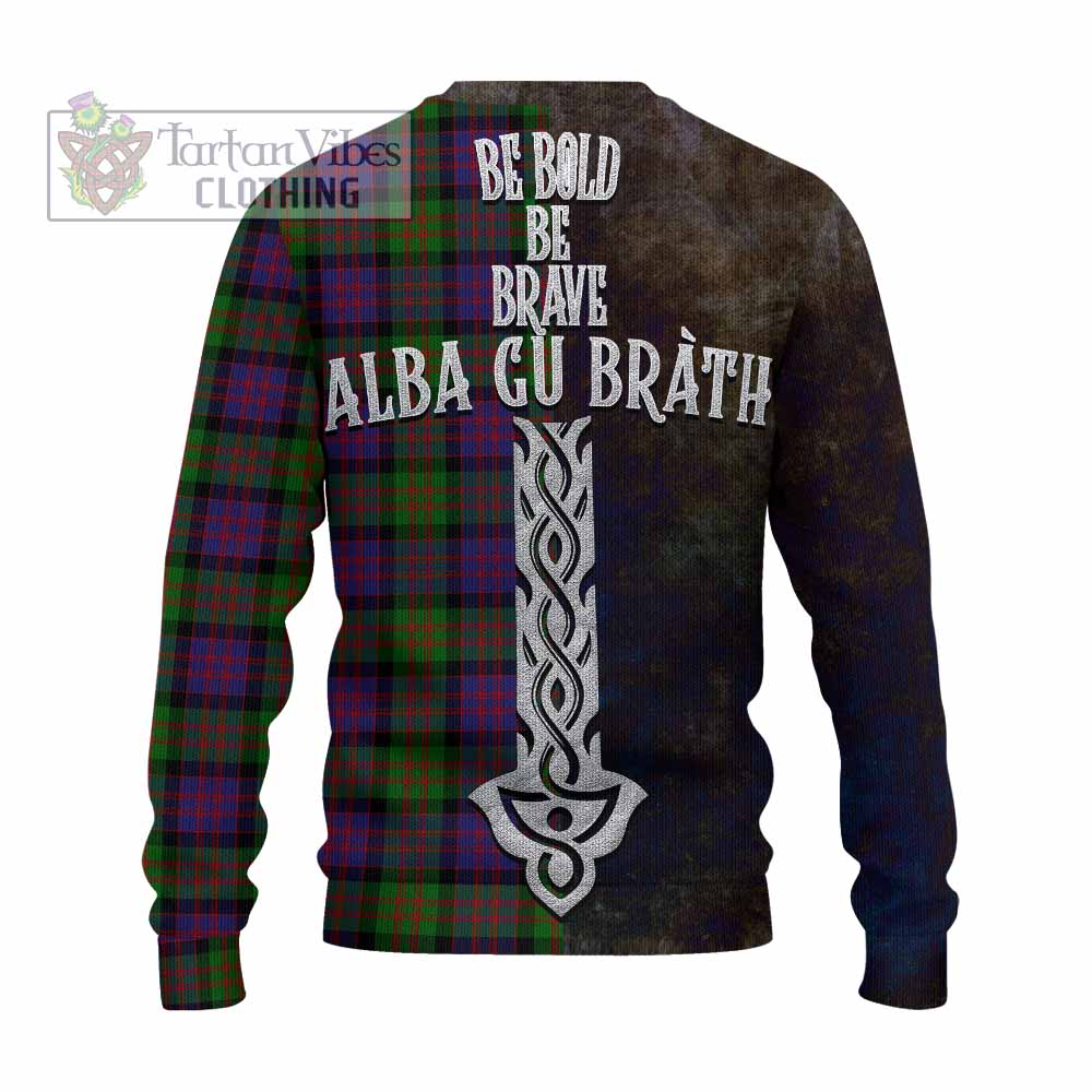Coull Tartan Family Crest Knitted Sweater Alba Gu Brath Be Brave Lion Ancient Style - Tartan Vibes Clothing
