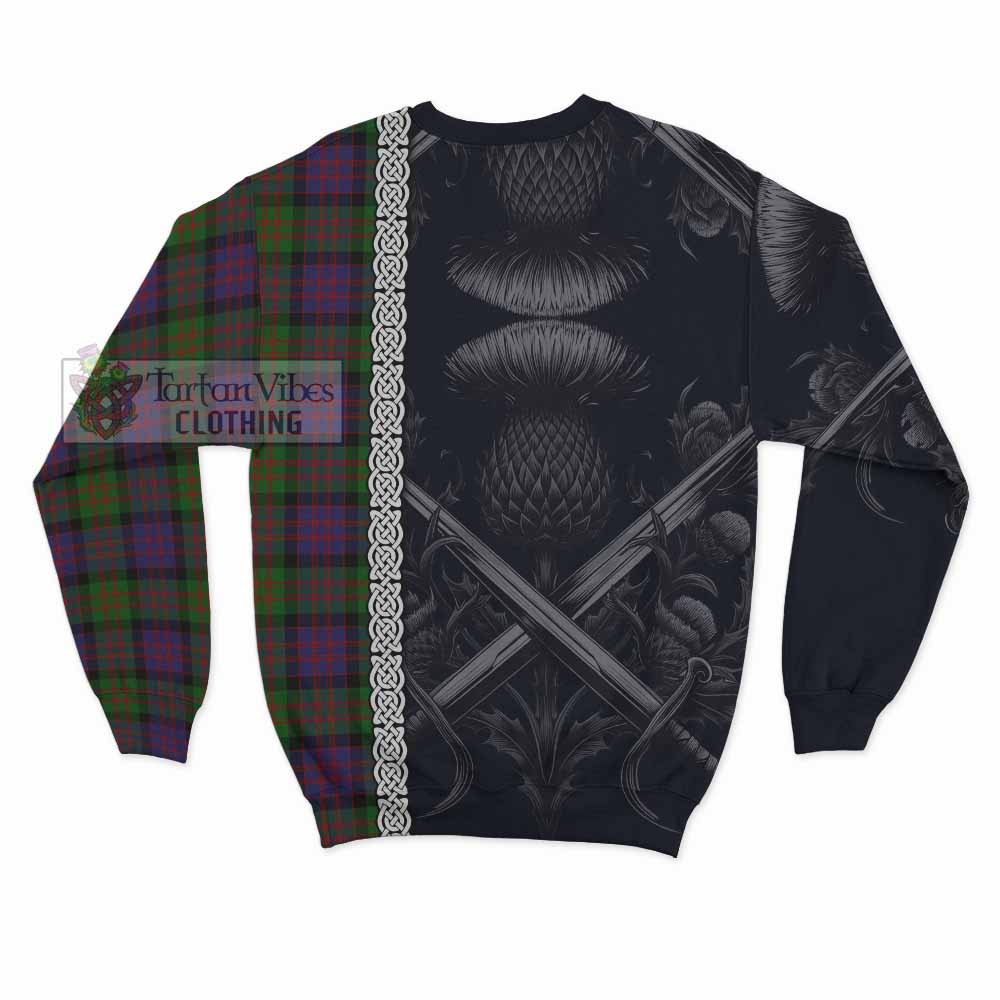 Coull Tartan Sweatshirt with Family Crest Cross Sword Thistle Celtic Vibes - Tartan Vibes Clothing