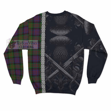 Coull Tartan Sweatshirt with Family Crest Cross Sword Thistle Celtic Vibes - Tartan Vibes Clothing