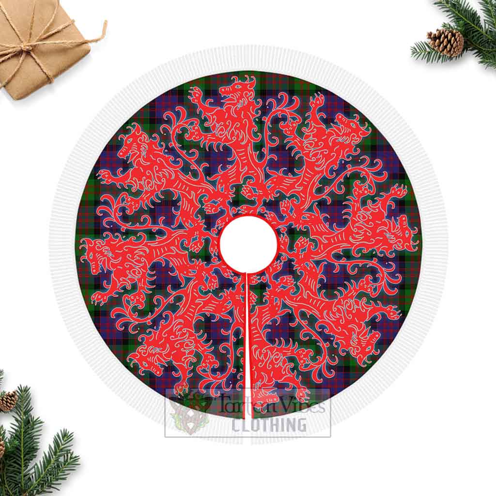 Coull Tartan Christmas Tree Skirt Lion Rampant Style Fringed Tree Skirts - Tartan Vibes Clothing