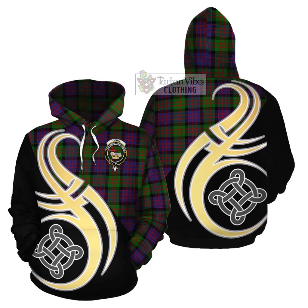 Coull Tartan Cotton Hoodie with Family Crest and Celtic Symbol Style Zip Hoodie - Tartan Vibes Clothing