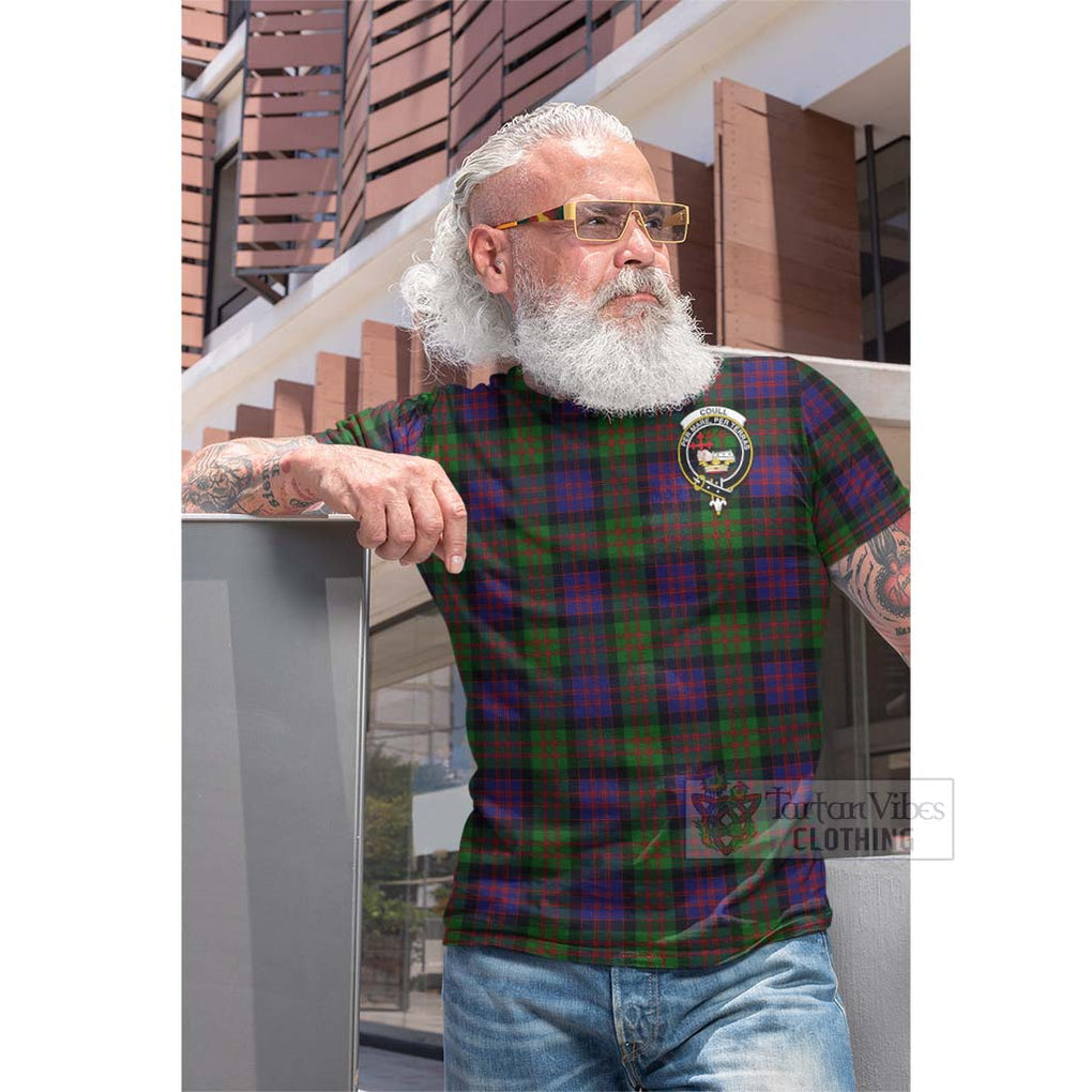Coull Tartan Cotton T-shirt with Family Crest Celtic Skull Style - Tartan Vibes Clothing