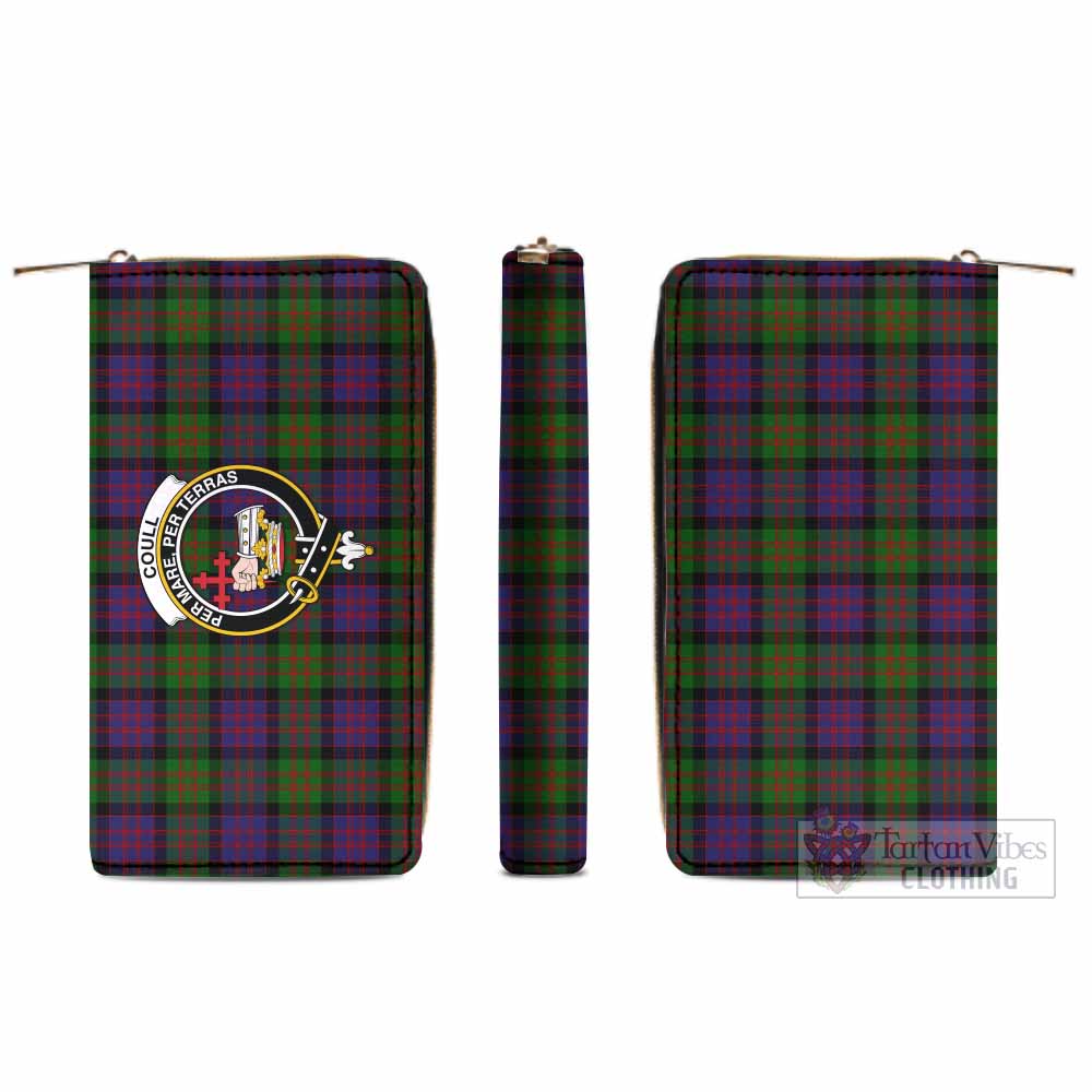Coull Tartan Women's Leather Wallet with Family Crest - Tartan Vibes Clothing