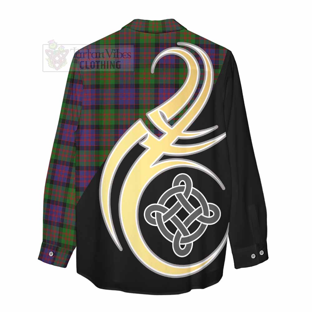 Coull Tartan Women's Casual Shirt with Family Crest and Celtic Symbol Style - Tartan Vibes Clothing