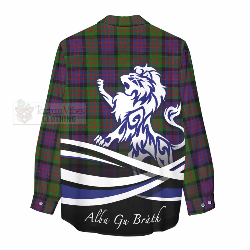 Coull Tartan Women's Casual Shirt with Alba Gu Brath Regal Lion Emblem - Tartan Vibes Clothing