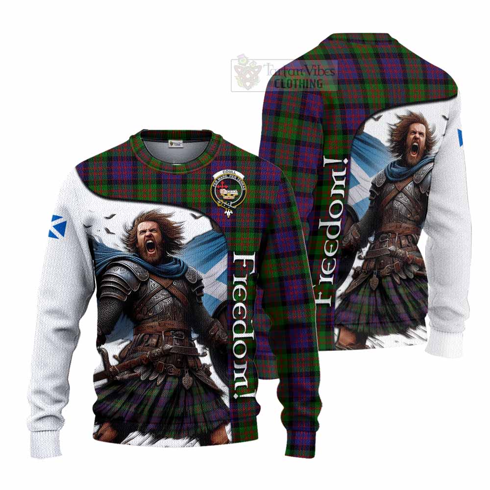 Tartan Vibes Clothing Coull Crest Tartan Knitted Sweater Inspired by the Freedom of Scottish Warrior