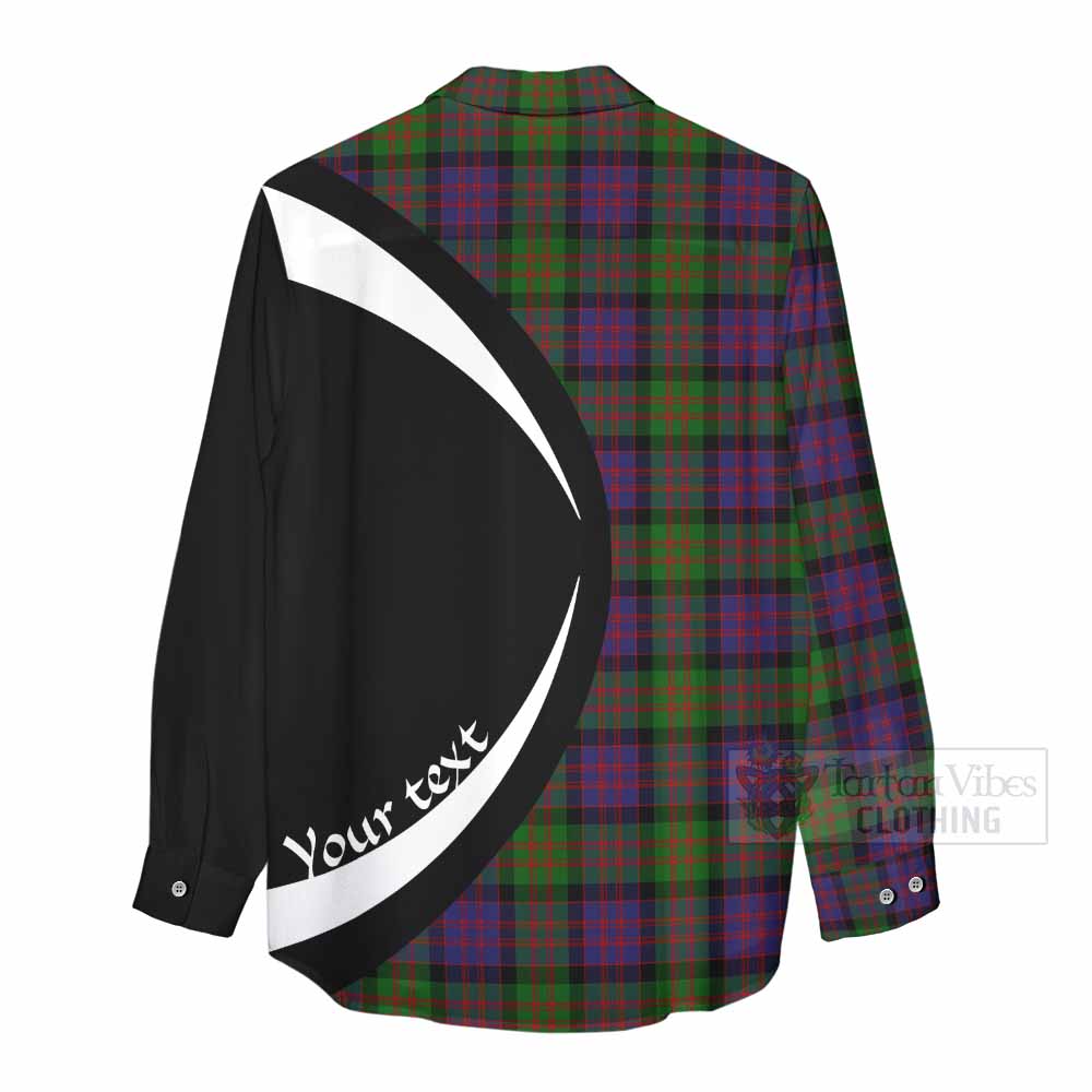 Coull Tartan Women's Casual Shirt with Family Crest Circle Style - Tartan Vibes Clothing