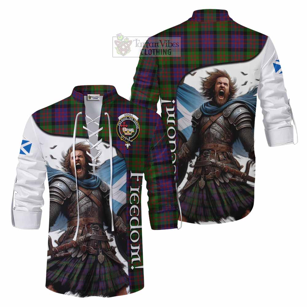 Tartan Vibes Clothing Coull Crest Tartan Ghillie Kilt Shirt Inspired by the Freedom of Scottish Warrior