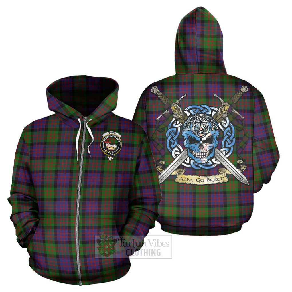 Coull Tartan Hoodie with Family Crest Celtic Skull Style - Tartan Vibes Clothing