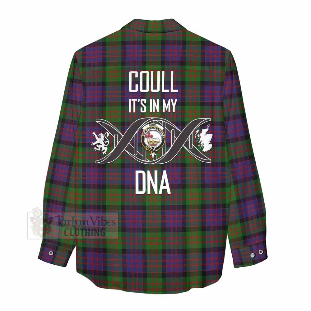 Coull Tartan Women's Casual Shirt with Family Crest DNA In Me Style - Tartan Vibes Clothing
