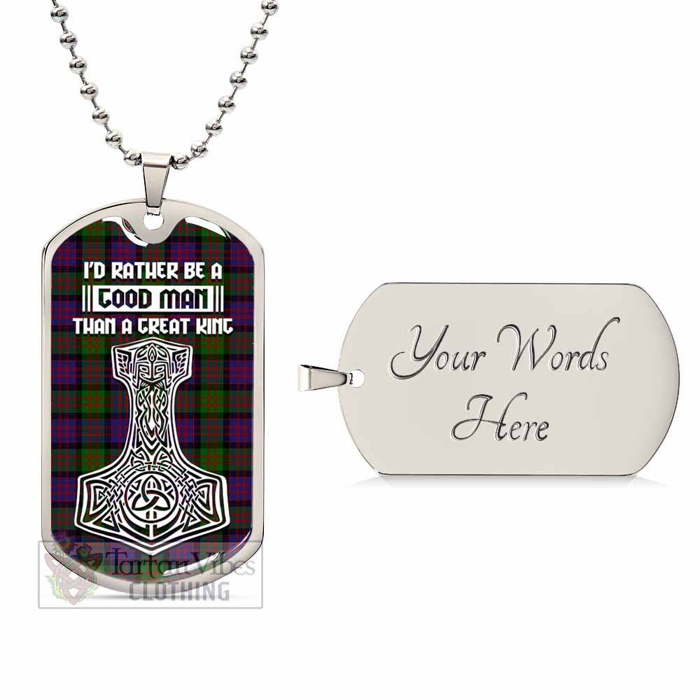 Coull Tartan Dog Tag Necklace Viking Mjolnir Style Silver Yes - Tartan Vibes Clothing