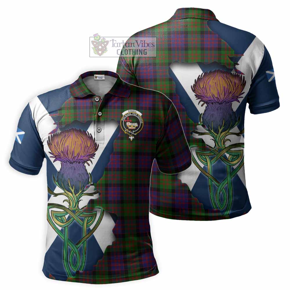 Coull Tartan Family Crest Polo Shirt Scottish Thistle Celtic Inspired - Tartan Vibes Clothing