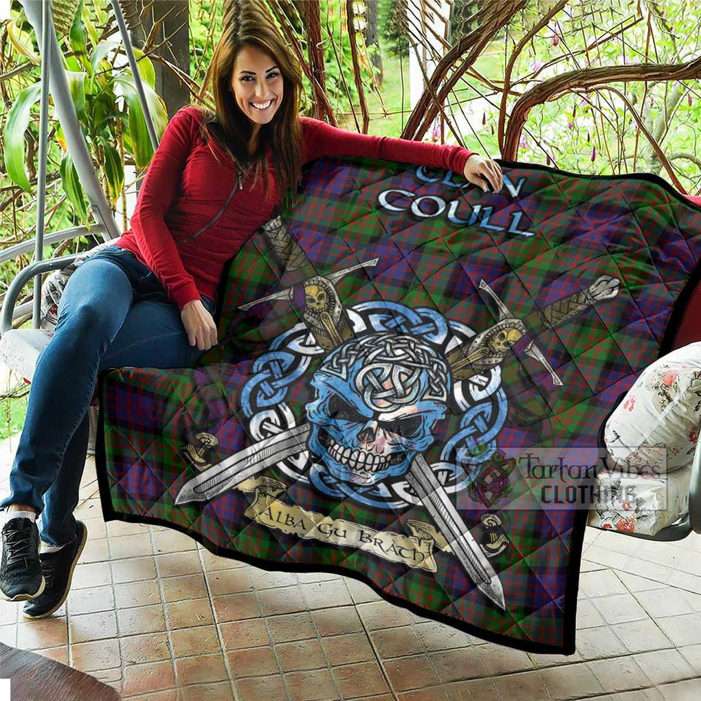 Coull Tartan Quilt with Celtic Skull Alba Gu Brath Style - Tartan Vibes Clothing