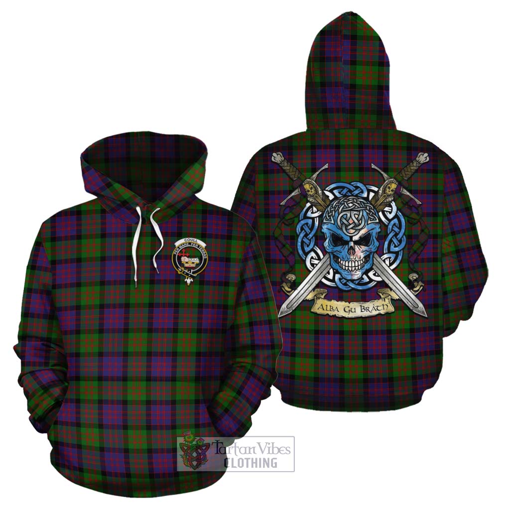 Coull Tartan Cotton Hoodie with Family Crest Celtic Skull Style Zip Hoodie - Tartan Vibes Clothing