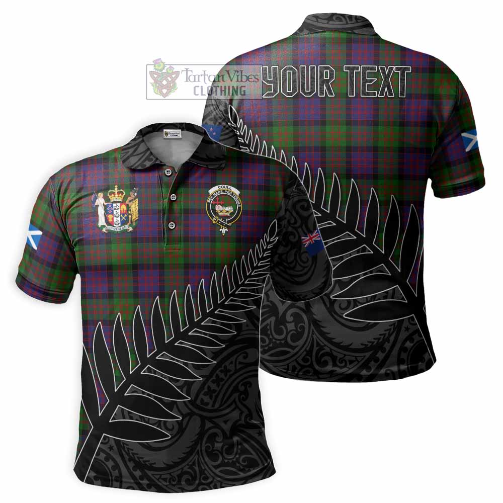 Coull Crest Tartan Polo Shirt with New Zealand Silver Fern Half Style - Tartan Vibes Clothing