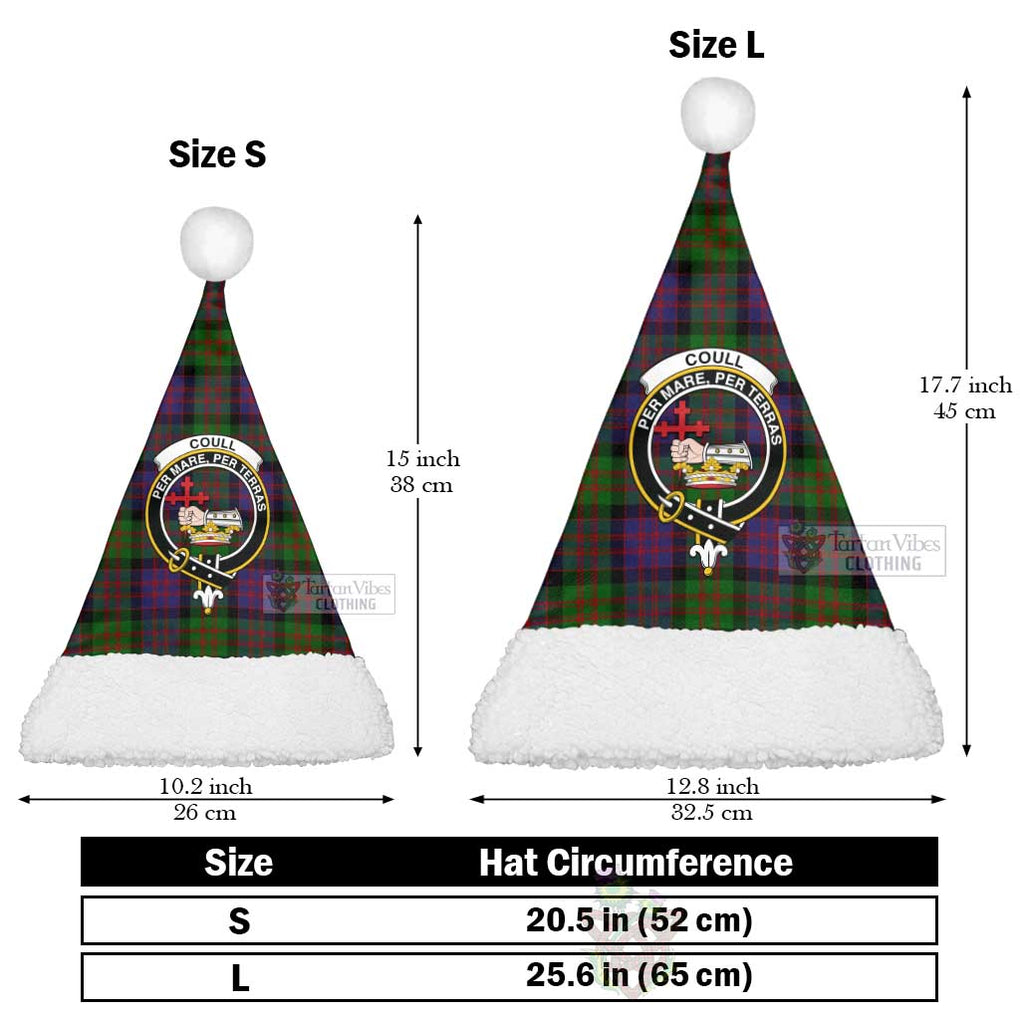 Coull Tartan Christmas Santa Hats with Family Crest Christmas Hat L 25.6in (65cm) - Tartan Vibes Clothing