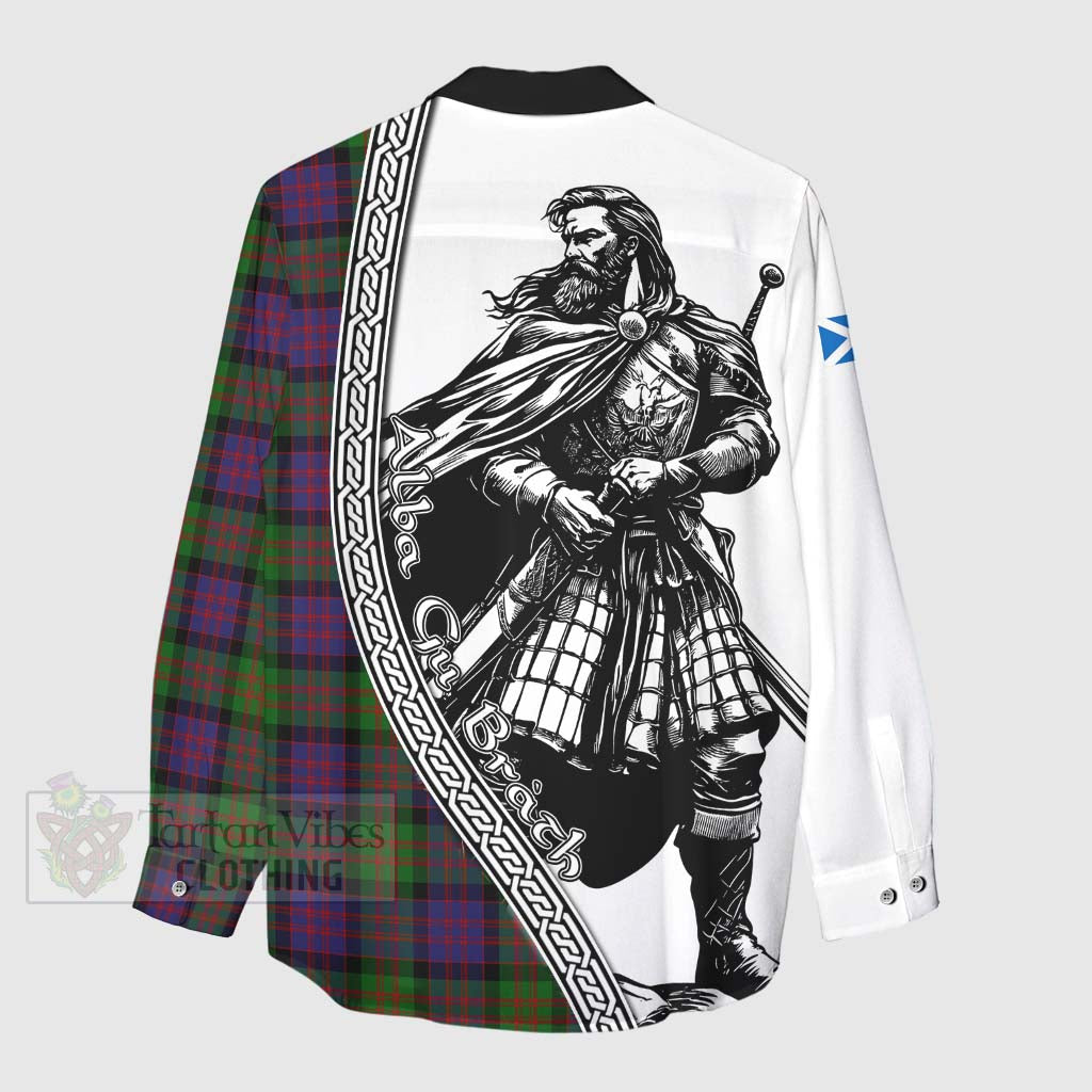 Coull Tartan Clan Crest Women's Casual Shirt with Highlander Warrior Celtic Style - Tartan Vibes Clothing