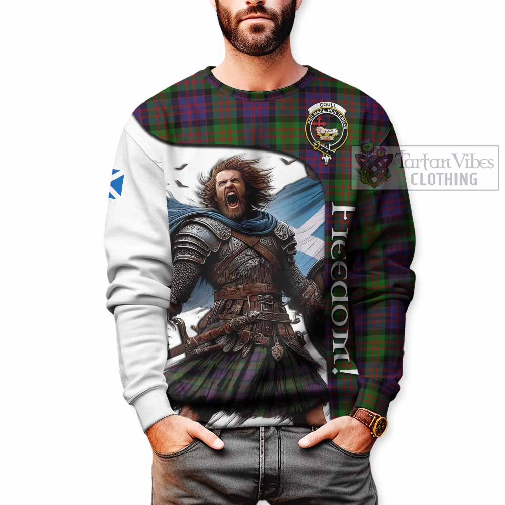 Tartan Vibes Clothing Coull Crest Tartan Sweatshirt Inspired by the Freedom of Scottish Warrior