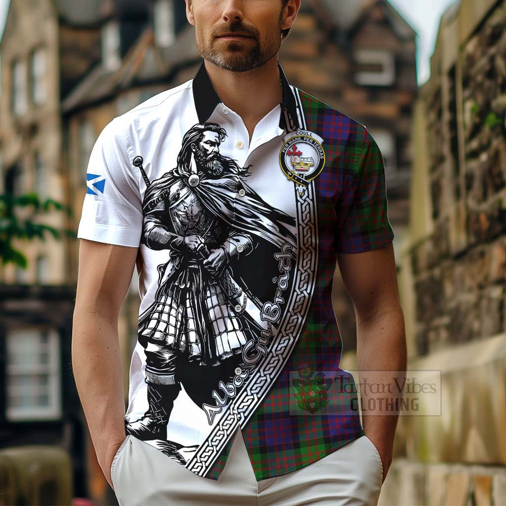 Coull Tartan Clan Crest Hawaiian Shirt with Highlander Warrior Celtic Style - Tartan Vibes Clothing