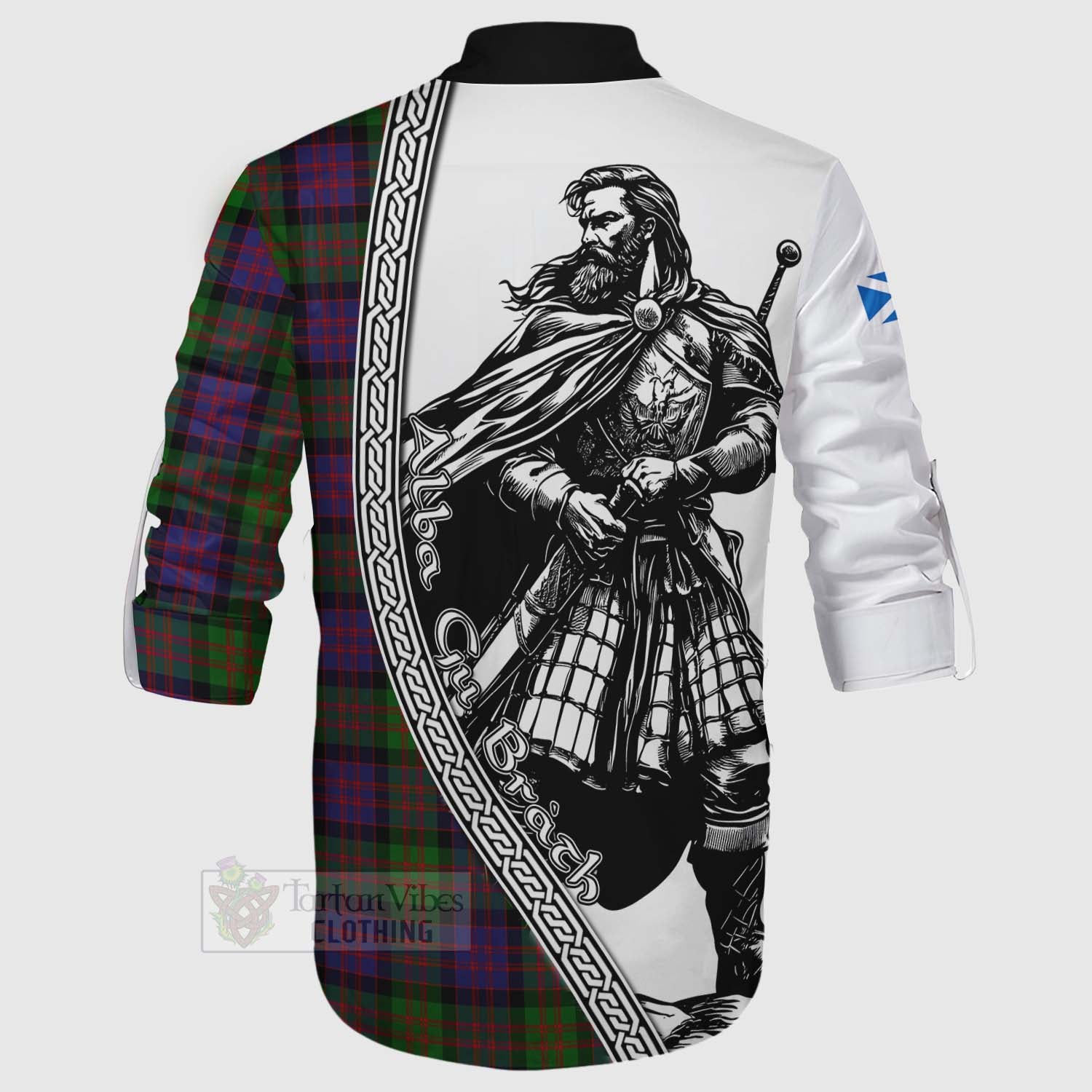 Coull Tartan Clan Crest Ghillie Kilt Shirt with Highlander Warrior Celtic Style - Tartan Vibes Clothing