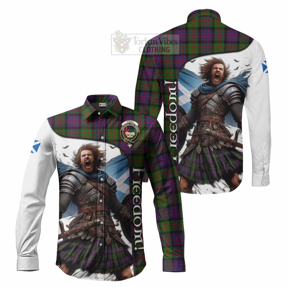 Tartan Vibes Clothing Coull Crest Tartan Long Sleeve Button Shirt Inspired by the Freedom of Scottish Warrior