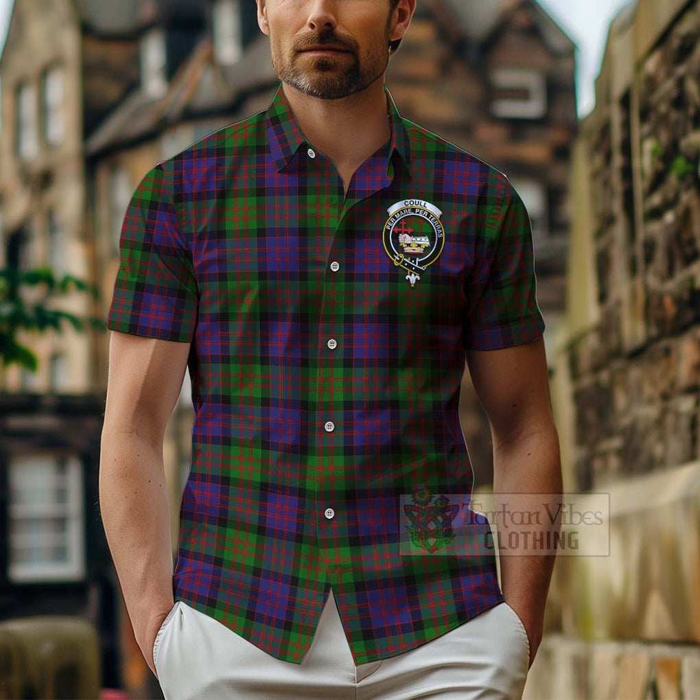 Coull Tartan Hawaiian Shirt with Family Crest Celtic Skull Style - Tartan Vibes Clothing