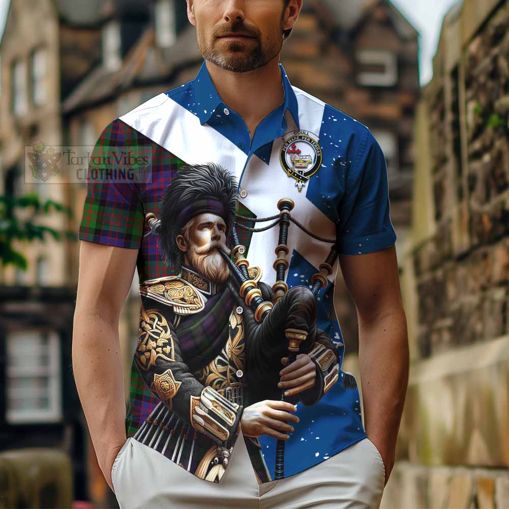 Coull Tartan Hawaiian Shirt with Family Crest Scottish Bagpiper Vibes - Tartan Vibes Clothing