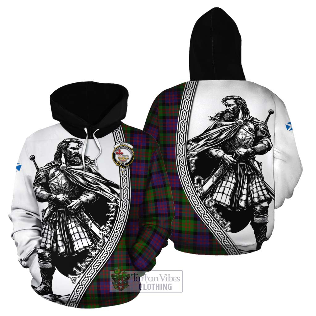 Coull Tartan Clan Crest Cotton Hoodie with Highlander Warrior Celtic Style Zip Hoodie - Tartan Vibes Clothing