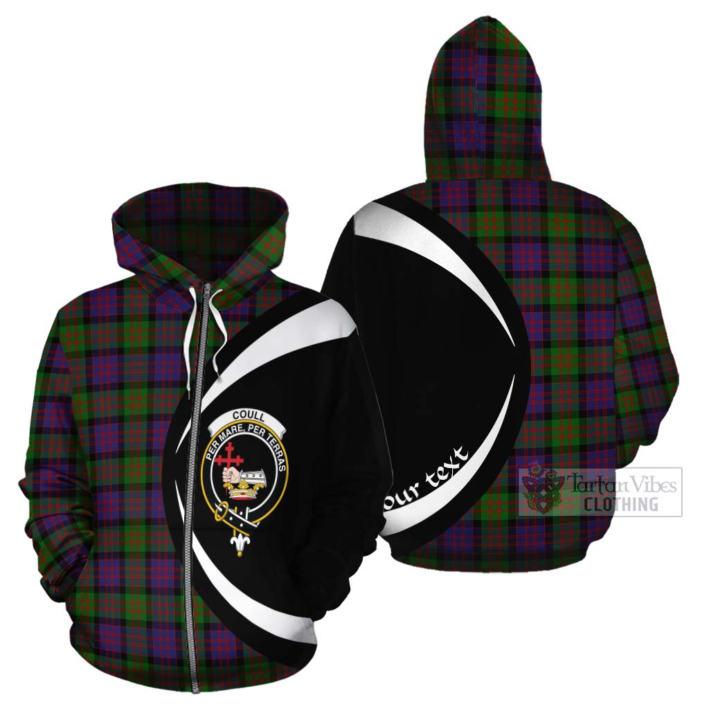 Coull Tartan Cotton Hoodie with Family Crest Circle Style - Tartan Vibes Clothing