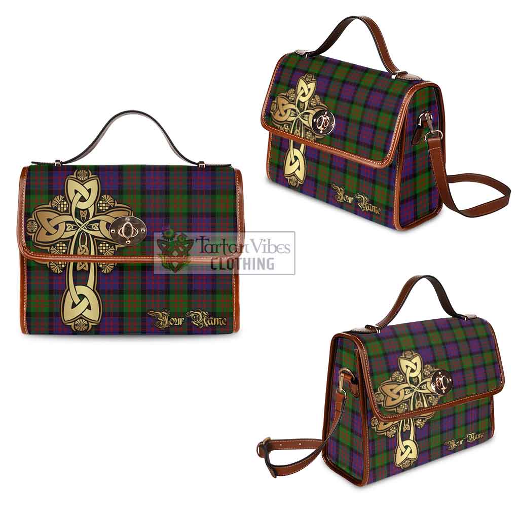 Tartan Vibes Clothing Coull Tartan Waterproof Canvas Bag Golden Thistle Celtic Cross Style