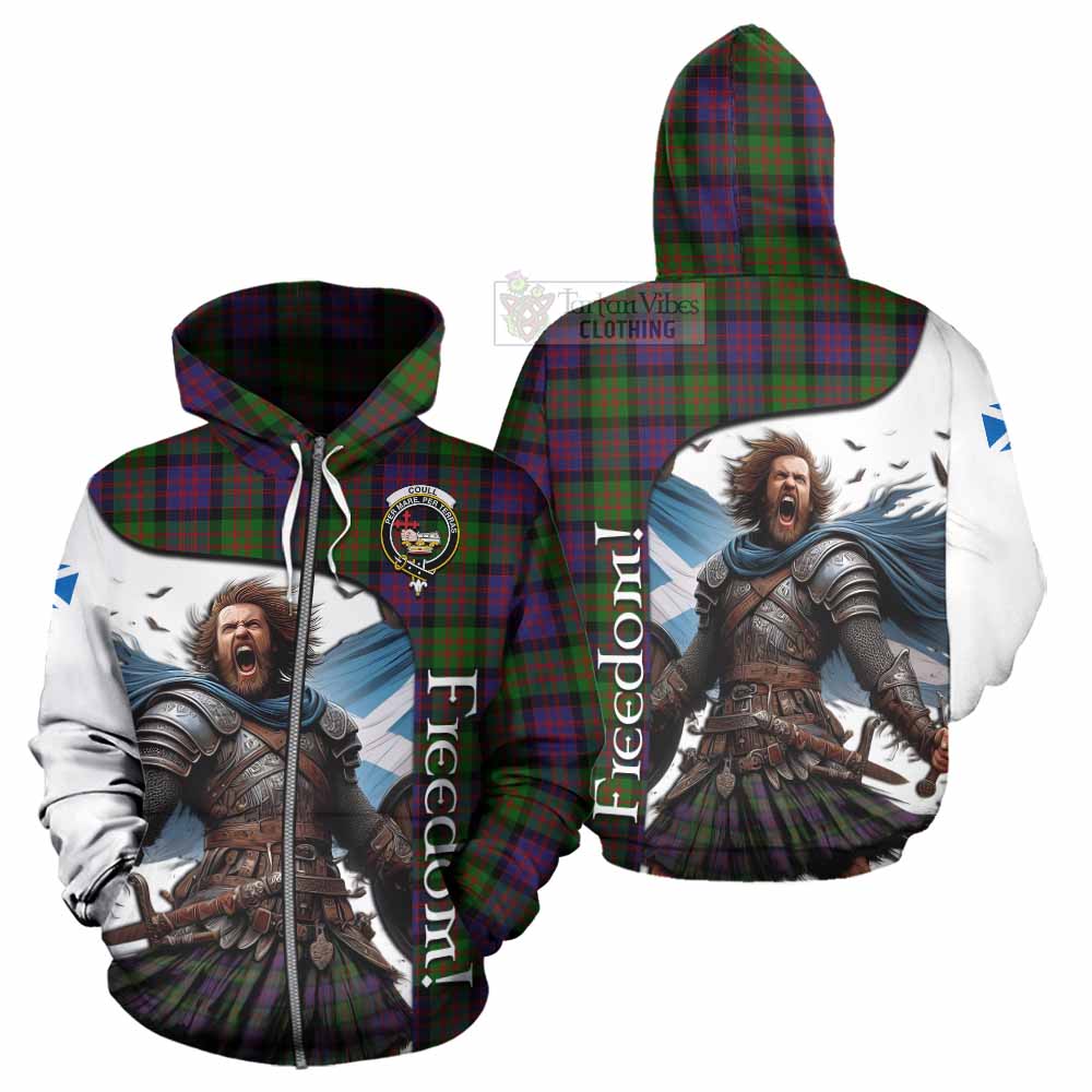 Tartan Vibes Clothing Coull Crest Tartan Hoodie Inspired by the Freedom of Scottish Warrior