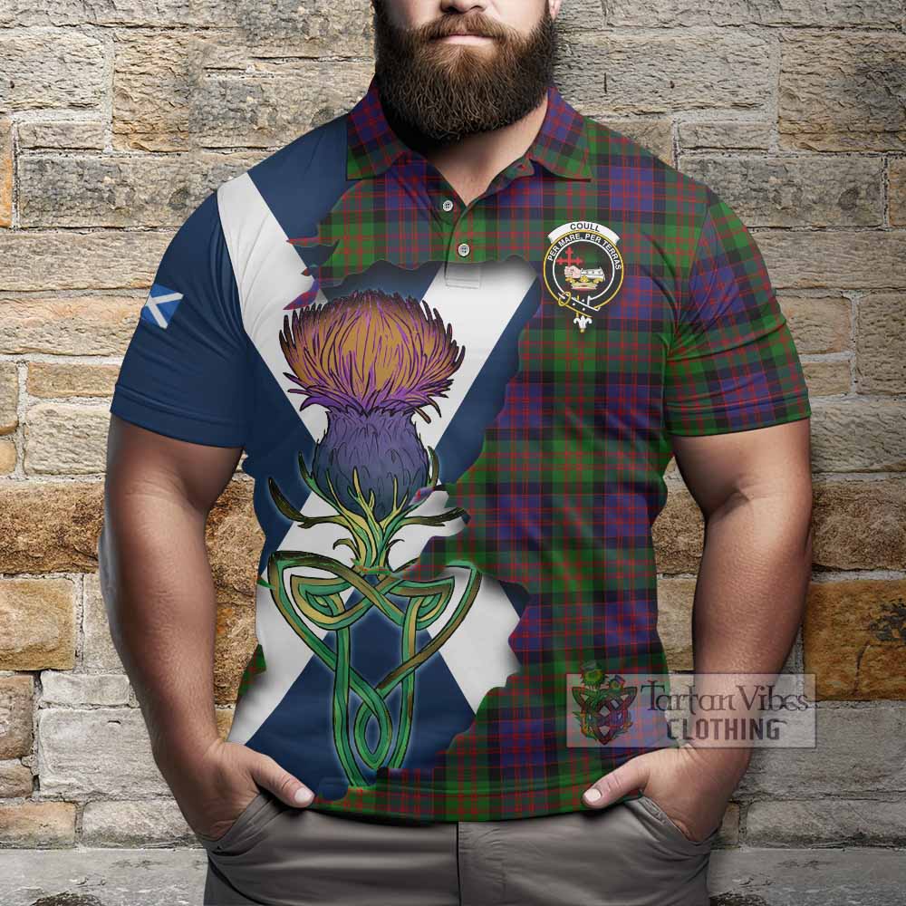 Coull Tartan Family Crest Polo Shirt Scottish Thistle Celtic Inspired - Tartan Vibes Clothing