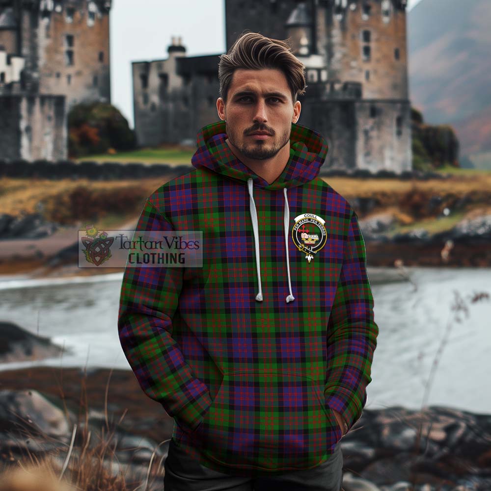 Coull Tartan Cotton Hoodie with Family Crest Celtic Skull Style - Tartan Vibes Clothing