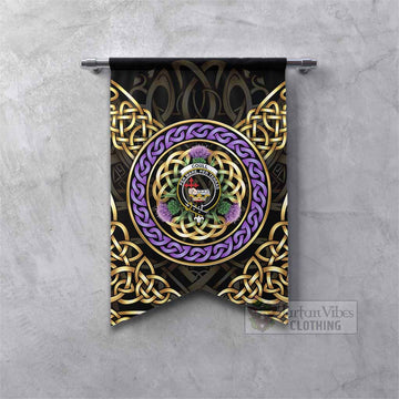 Coull Clan Crest Gonfalon Celtic Scottish Thistle