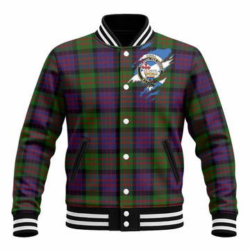 Coull Clan Crest In Me Tartan Baseball Jacket Scotland Flag Style