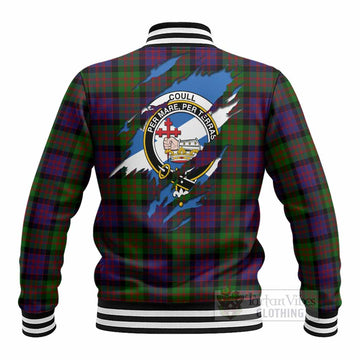 Coull Clan Crest In Me Tartan Baseball Jacket Scotland Flag Style