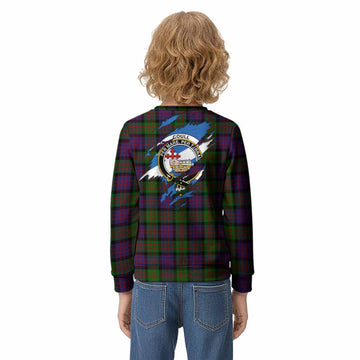 Coull Clan Crest In Me Tartan Kid Knitted Sweatshirt Scotland Flag Style