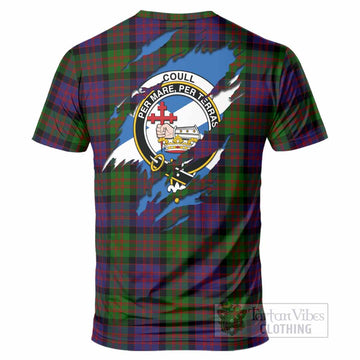 Coull Clan Crest In Me Tartan T-Shirt Scotland Flag Style