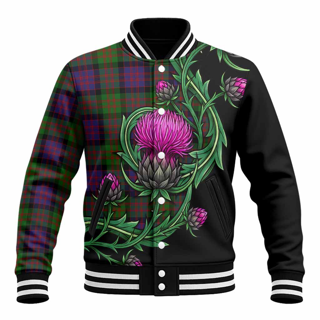 Coull Tartan Baseball Jacket Resilient Scottish Thistle Unisex - Tartan Vibes Clothing