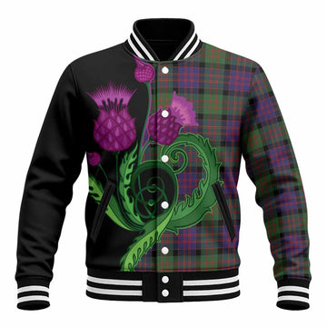 Coull Tartan Baseball Jacket Traditional Scottish Thistle