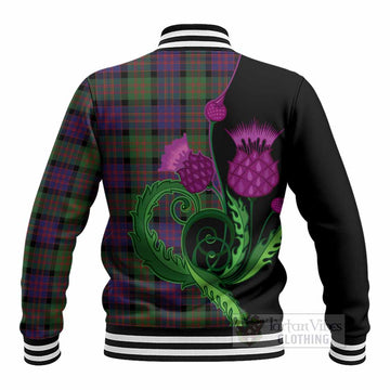 Coull Tartan Baseball Jacket Traditional Scottish Thistle
