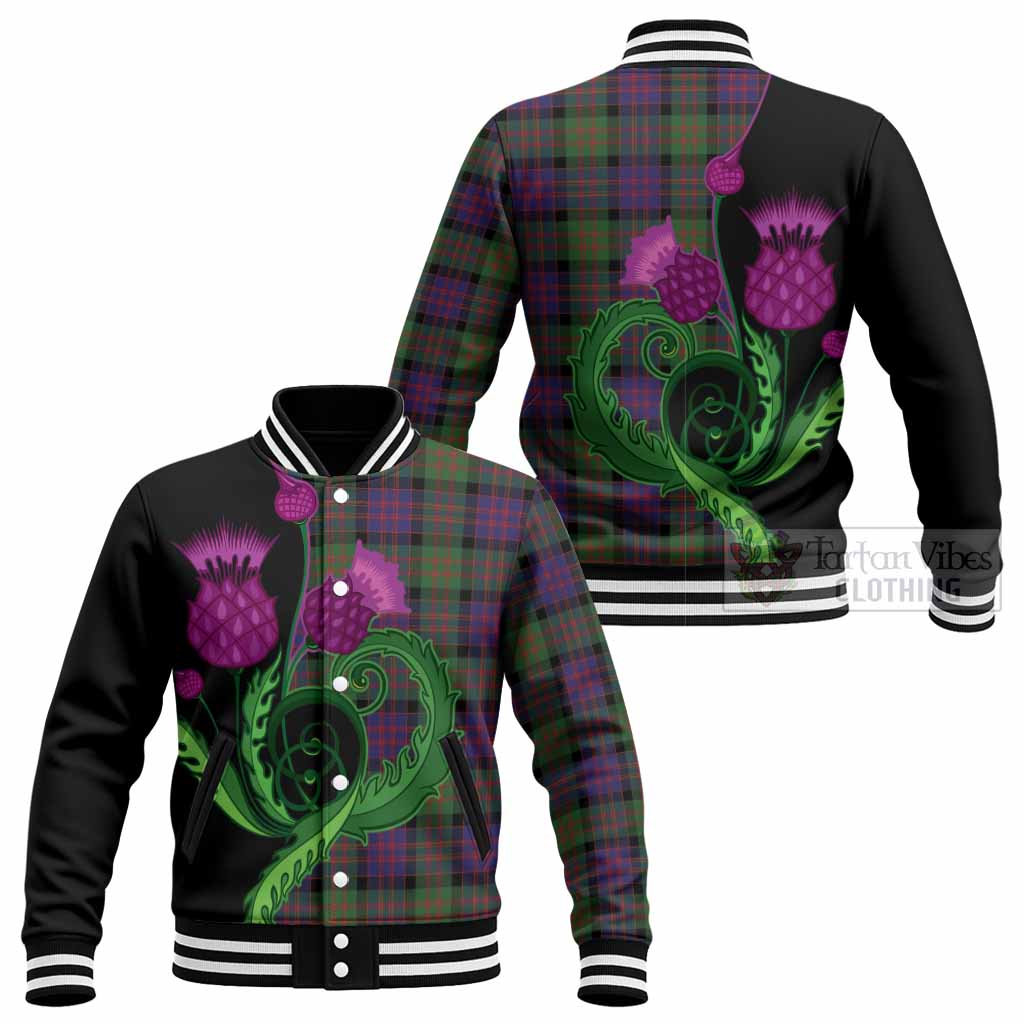 Coull Tartan Baseball Jacket Traditional Scottish Thistle