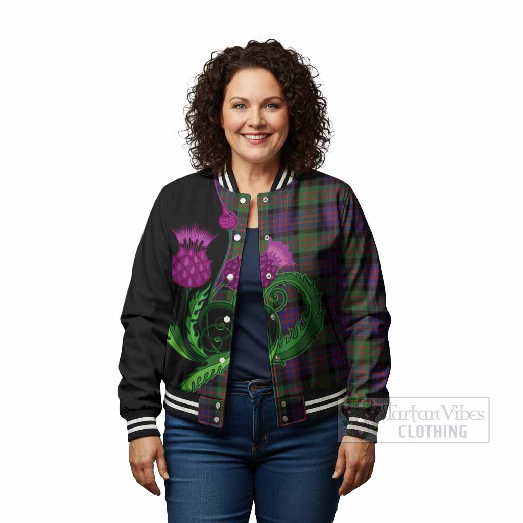 Coull Tartan Baseball Jacket Traditional Scottish Thistle